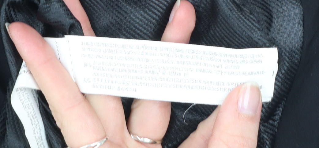 Bershka Women Black Slim Fit One-Button Blazer Jacket Size S