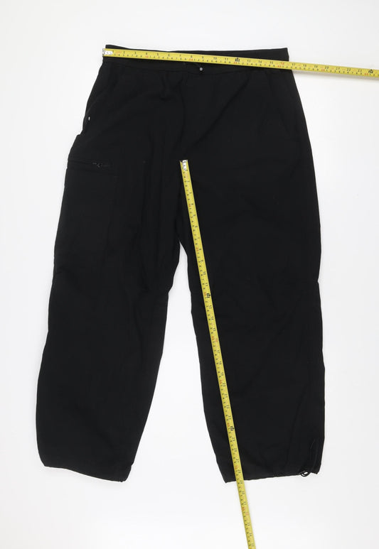 Marks and Spencer Men Black Cargo Trousers M Loose Fit