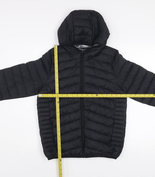 Marks and Spencer Boys Black 12-13 Years Hooded Puffer Jacket