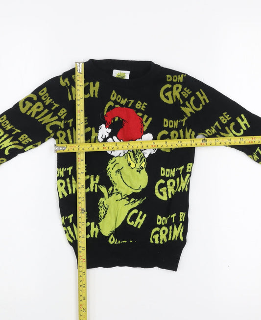 George Boys Black The Grinch Christmas Pullover Sweatshirt 4-5 Years