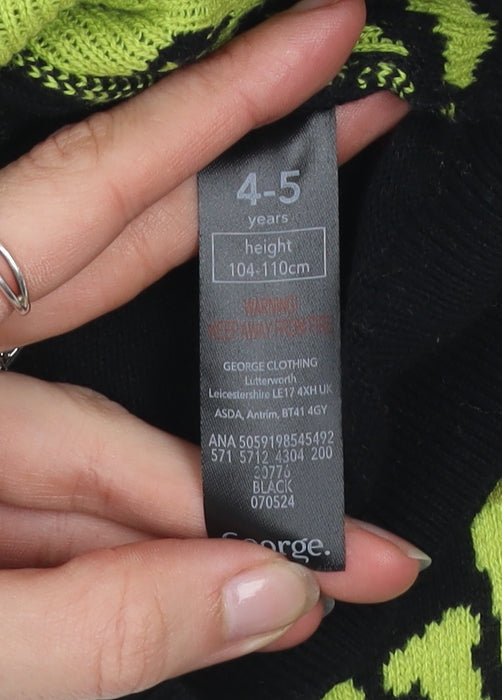 George Boys Black The Grinch Christmas Pullover Sweatshirt 4-5 Years