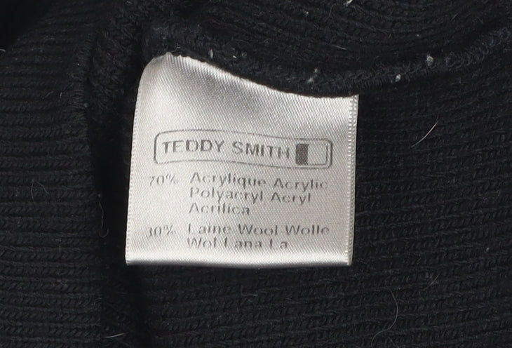 Teddy Smith Men's Black High Neck Pullover Jumper Size S