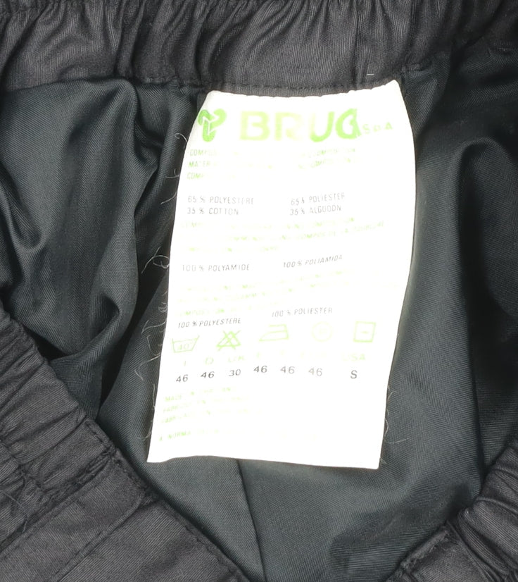 Brugi Men's Black Snow Pants Size S Water Resistant Trousers
