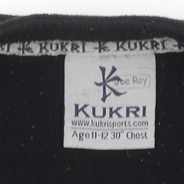 Kukri Boys Black Fleece 1/4 Zip Pullover Sweatshirt 11-12 Years