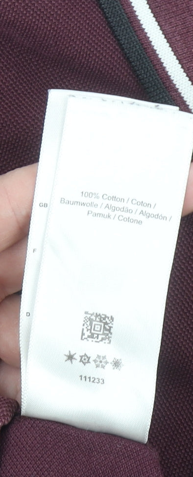 Fred Perry Men's Brown Slim Fit Cotton Polo Shirt Size M