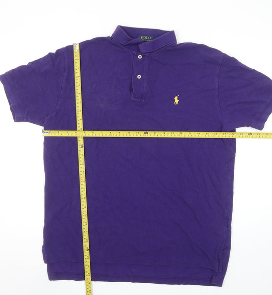 Ralph Lauren Men's Purple Classic Fit Cotton Short Sleeve Polo Shirt Size L