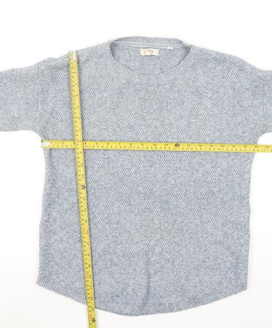 Fat Face Women's Blue Wool Blend Crew Neck Jumper Size 10