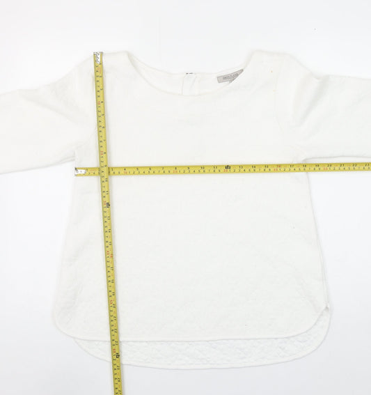 Great Plains Women’s White Quilted Cotton Blend Blouse Size L