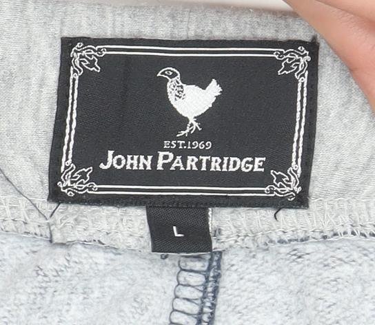 John Partridge Men’s Blue Sweatpants L Regular Fit Drawstring Cotton Blend