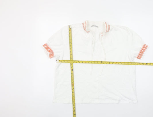 Womens UK Size L Zara White Tunic Blouse