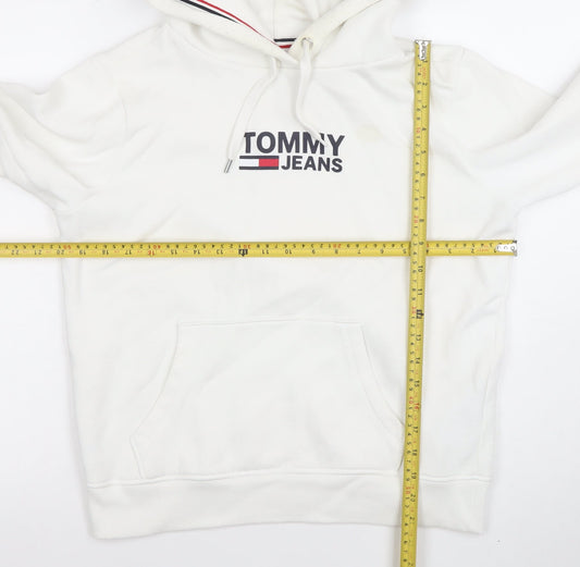 Womens UK Size M Tommy Jeans White Pullover Hoodie