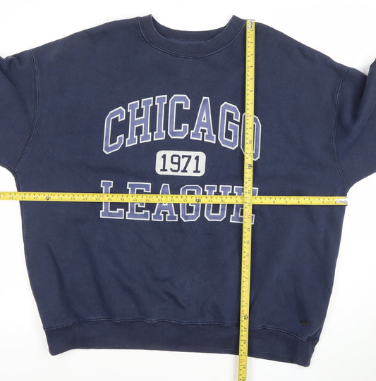 Womens UK Size S Pull & Bear Blue Pullover Sweatshirt
