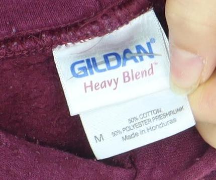 Gildan Heavy Blend Womens Burgundy Hoodie Université Paris Size M