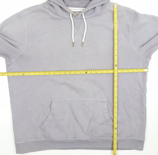 A-FRAME Men's Grey 2XL Pullover Hoodie Cotton Blend