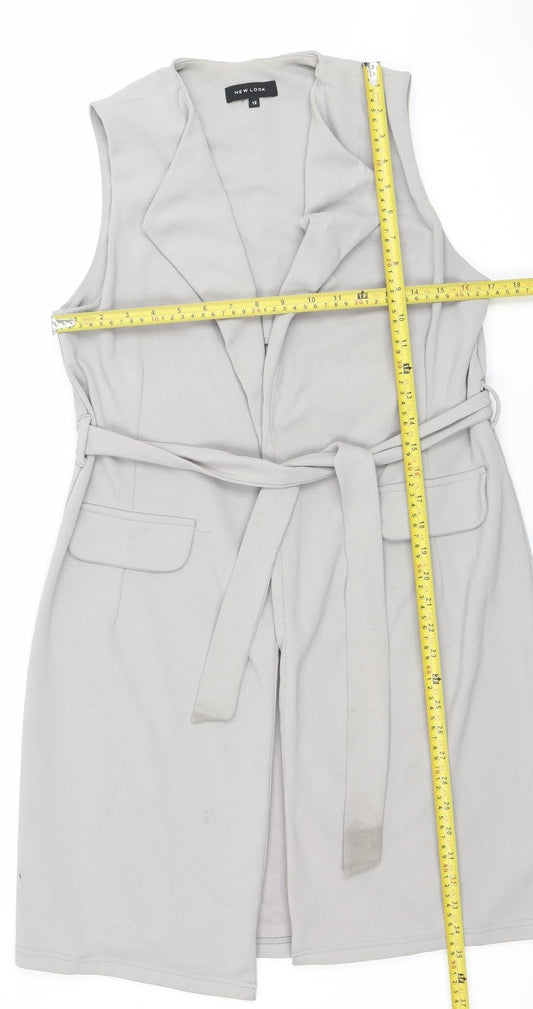 New Look Women's Grey Belted Sleeveless Waistcoat Size 12