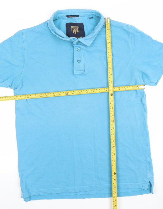 Broadbents & Boothroyds Men's Blue Cotton Polo Shirt M Regular Fit