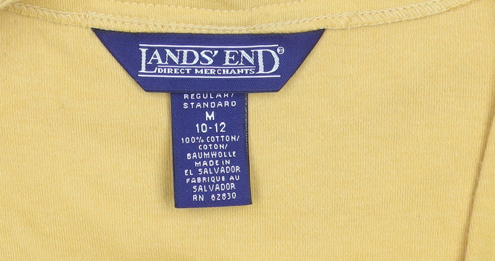 Womens UK Size M Lands' End Yellow Cardigan Jumper