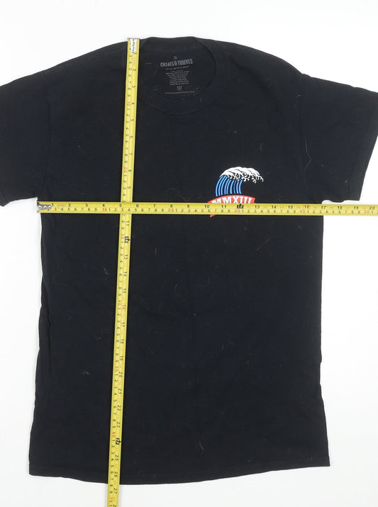 Mens UK Size S Cheats & Thieves Black T-Shirt