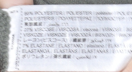 MNG Women's Green Long Sleeve V-Neck Slim Fit Jersey Top Size M