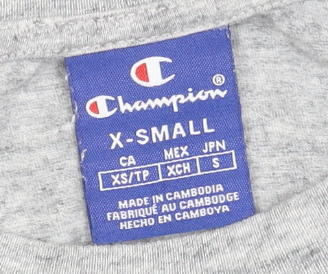 Womens UK Size XS Champion Grey Basic T-Shirt