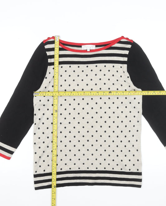 Debenhams Women’s Beige Polka Dot Stripe Knit Jumper Size 12