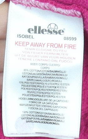 Ellesse Girls Pink Pullover Hoodie 12-13 Years Logo Hooded Sweatshirt