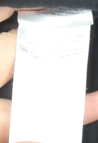 Schott Men's Black Cotton Polo Shirt Size L Classic Logo Style