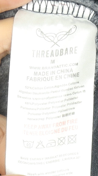 Threadbare Men's Navy Blue Crew Neck Sweatshirt Size M Classic Cotton Blend Pullover