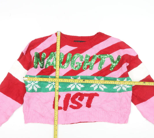 33 Degrees Women’s Multicoloured M Sequin Christmas Pullover Jumper