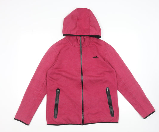 Additional front view of Ellesse Women's Pink Full Zip Hoodie L Polyester Blend Casual