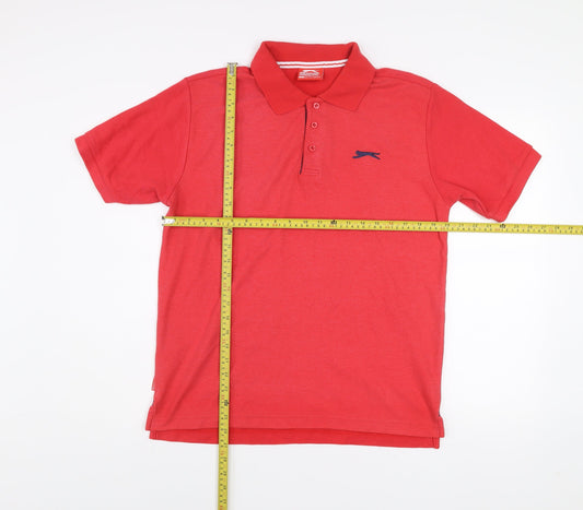 Slazenger Men's Red Regular Fit Polo Shirt Size L Cotton Blend