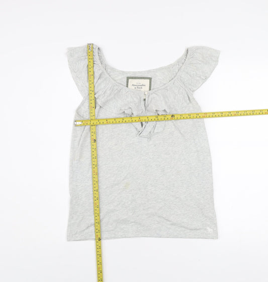 Abercrombie & Fitch Women's Grey Ruffle Camisole Top Size L