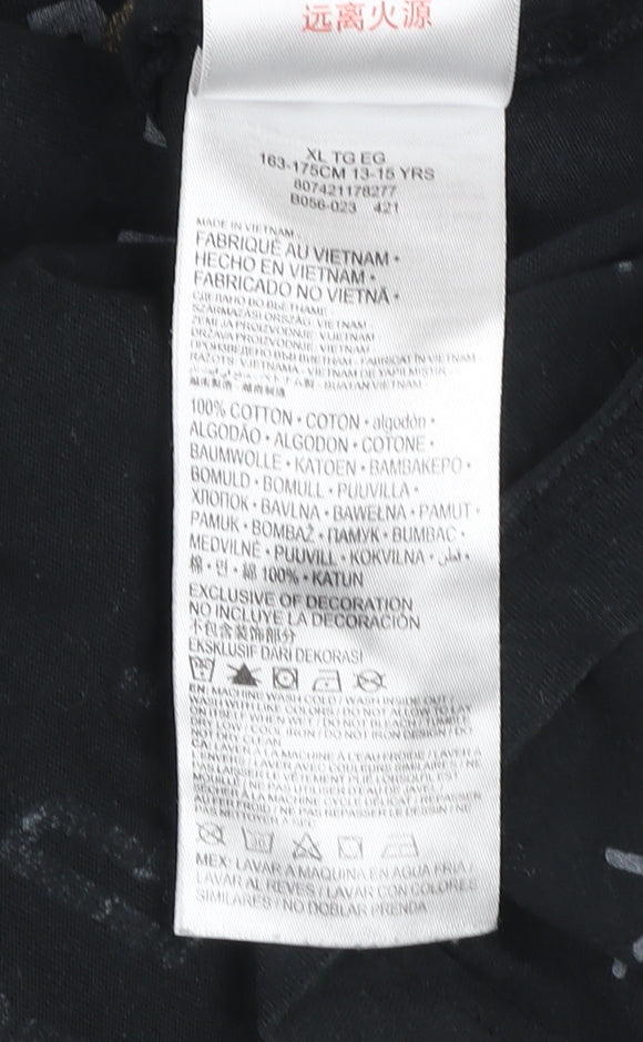 Nike Jordan Boys Black XL 13-15 yrs Graphic Print Cotton T-Shirt