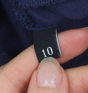 Diesel Boys Navy Blue Long Sleeve Crew Neck Graphic T-Shirt Size 10