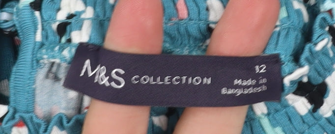 Marks and Spencer Women Blue Animal Print Shift Dress Size 12