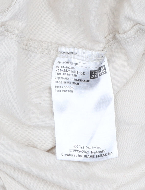 Womens UK Size XS Uniqlo Beige Basic T-Shirt