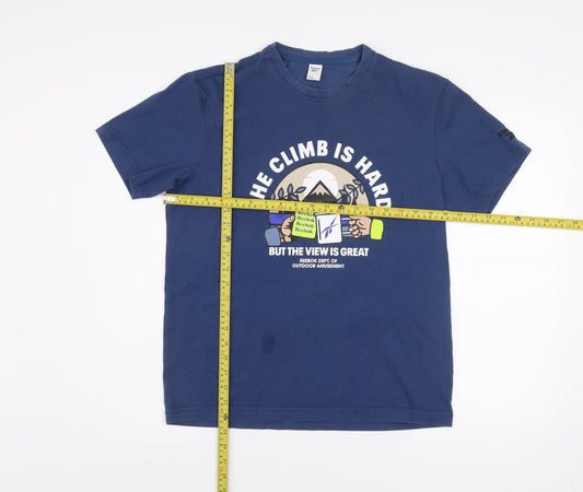 Reebok Men's Blue Graphic Outdoor Quote T-Shirt Size M
