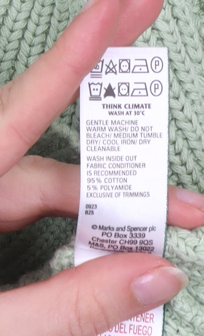 Womens UK Size M Marks and Spencer Green Pullover Jumper