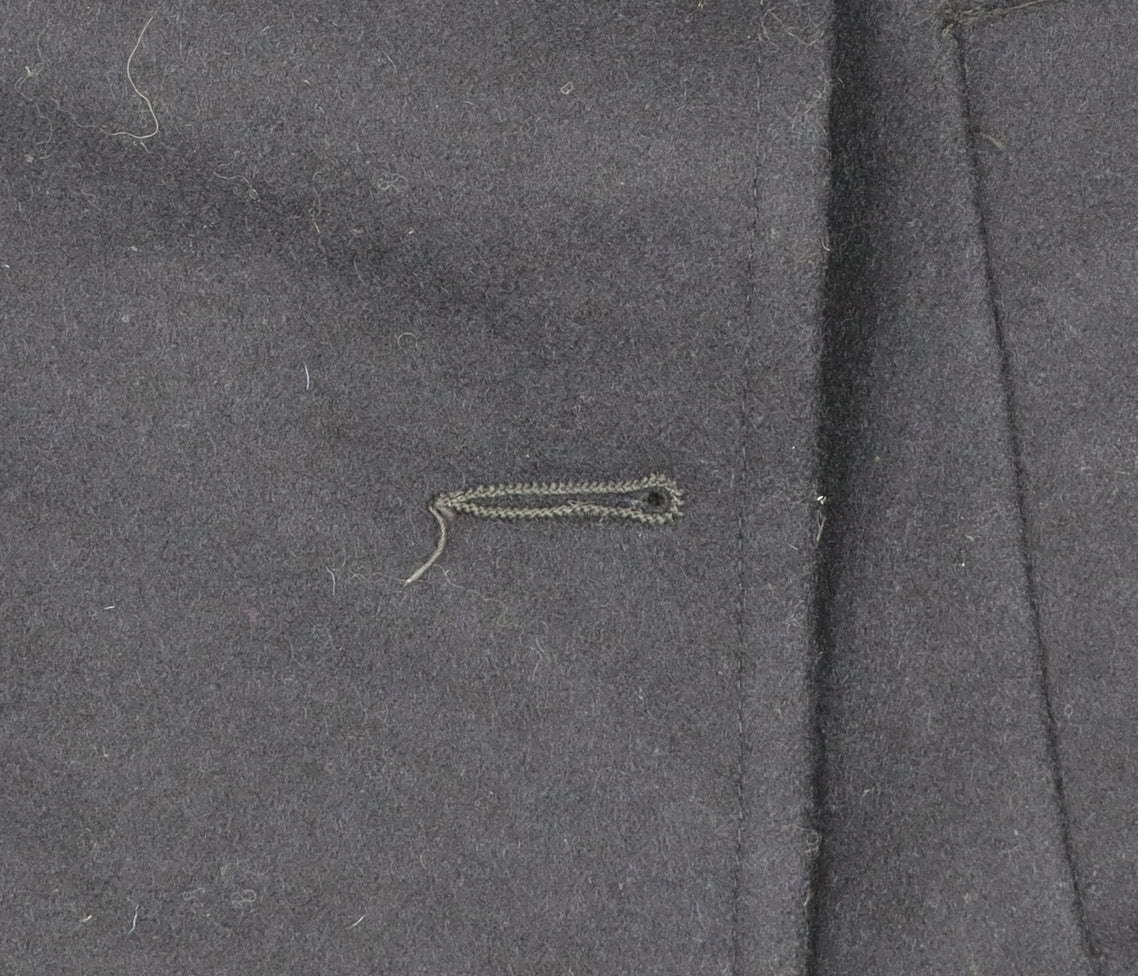 Gloverall Men's Black Wool Pea Coat Size 38 Classic Mid-Length