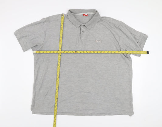 Slazenger Men's Grey 4XL Polo Shirt Classic Sports Style