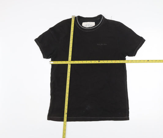 Rocha John Rocha Men's Black Cotton Short Sleeve T-Shirt Size S