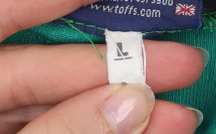 Toffs Men's Green Retro Football V-Neck Cotton T-Shirt Size L