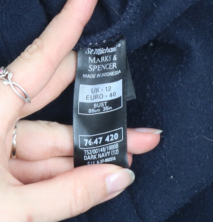 Marks and Spencer Men's Blue Fleece Full Zip Jacket Size M