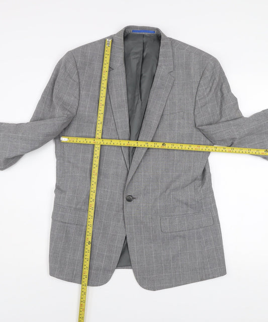 Mens UK Size 40 River Island Regular Grey Suit Jacket