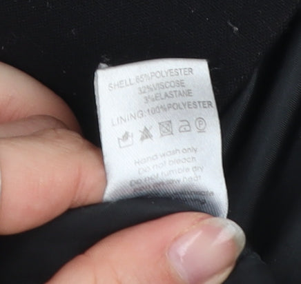 Glamorous Women's Black Biker Jacket Size 10 Lined Zip Casual