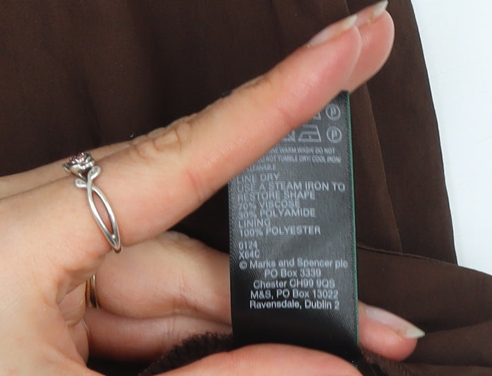 Marks and Spencer Women’s Brown Balloon Sleeve Shift Dress Size 16