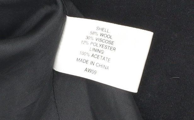 CC Women Black Wool Blend A-Line Striped Skirt Size 16