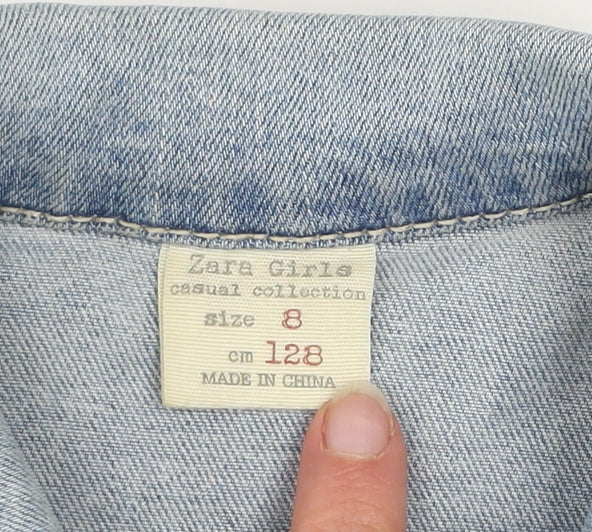 Girls UK Size 8 Years Zara Blue Basic Jacket