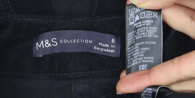 Marks and Spencer Women’s Black Corduroy A-Line Button Skirt Size 6