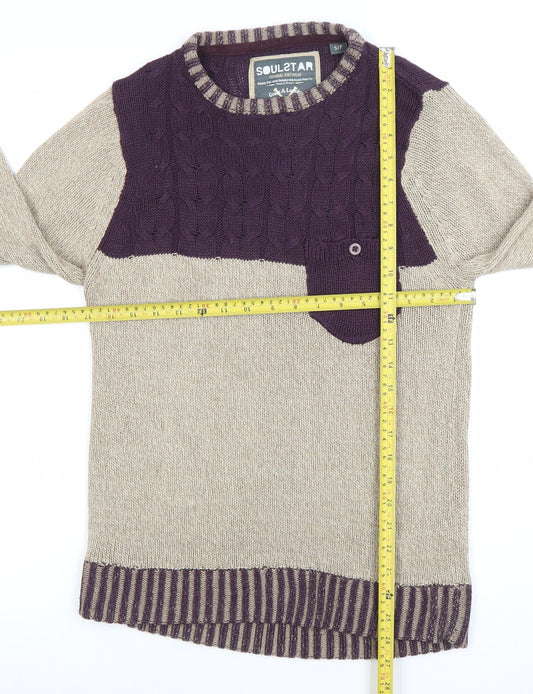 Womens UK Size S Soulstar Beige Pullover Jumper